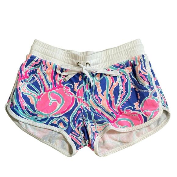LILLY PULITZER JELLIES BE JAMMIN IRIS BLUE CHRISSY LOUNGE SHORTS SZ S BEACHY - Picture 10 of 16